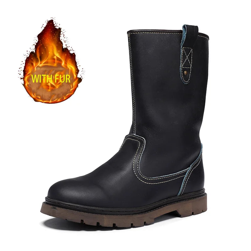 Cow Leather High-top Hiking shoes Men Hunting Boots  Snow trekking Women's shoes Tactical shoes Desert Combat Waterproof sneaker