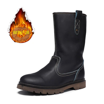 Cow Leather High-top Hiking shoes Men Hunting Boots  Snow trekking Women's shoes Tactical shoes Desert Combat Waterproof sneaker