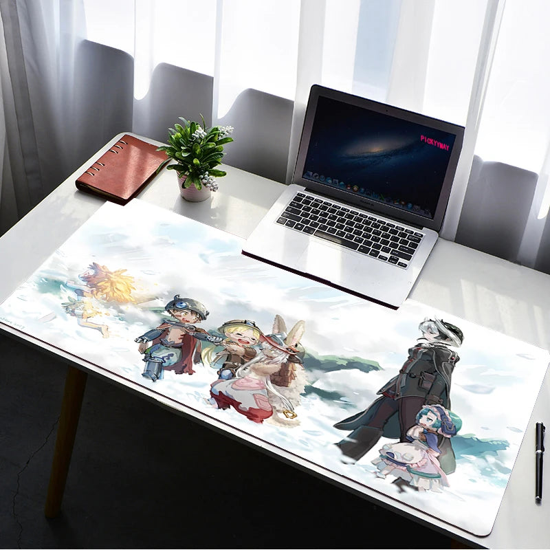 Made in Abyss Mouse Pad PC Gamer Large Lock Edge Soft  Gaming Mousepad 900X400MM Non-slip Rubber Computer Desk Mat Pad Mausepad
