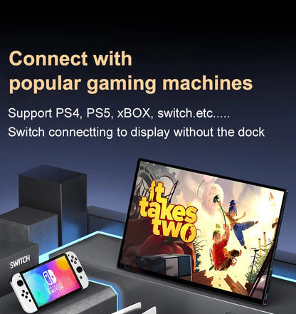 Damrapt 14'' UHD Portable Oled Monitor 4K 16:10 500nits Metal Frame with Stand for Laptop PC Smart Phone Xbox Gaming Display