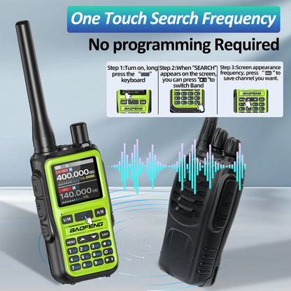 2PCS BAOFENG UV-5R Mini Walkie Talkie Full Band Bluetooth APP Programming Wireless Copy Frequency NOAA 999CH AM FM Two Way Radio