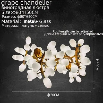 Nordic Luxury Grapes Bunch Hanging Chandelier Lamp for Dining Room Living Room Loft Villa Hotel Hall Decor Pendant Lights