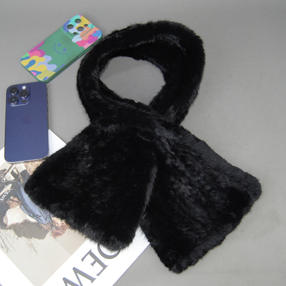 2026 Lady Luxury Authentic Mink Fur Shawl Scarf Winter 100%Natural Mink Fur Real Scarf Shawl Fashion Genuine Mink Fur Ponchos