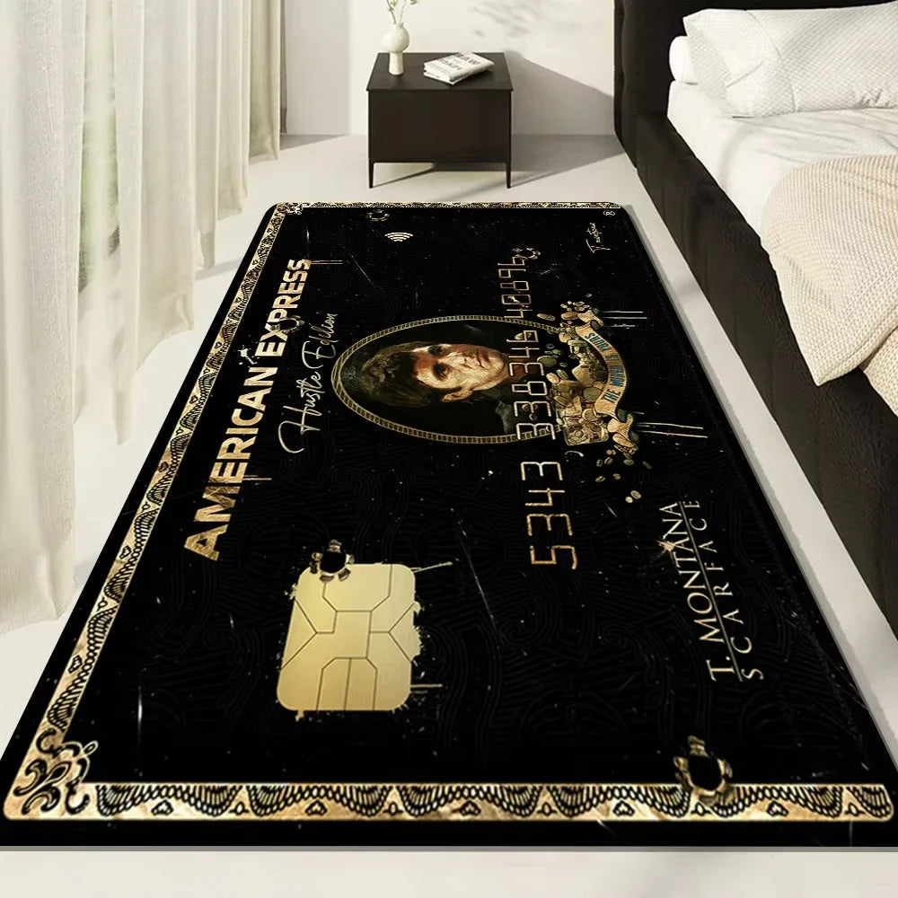 Stylish Movie Scarface Design Floor Mat Sofa Chairs Area Carpet for Living Room Decor Bedroom Non-Slip Bedside Soft Rug Doormat
