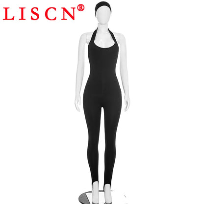 10 Wholesale Rompers Women Sleeveless Halter Lace Up Backless Jumpsuits Sexy Foot-pressing Y2k Fashion Clothing K17113