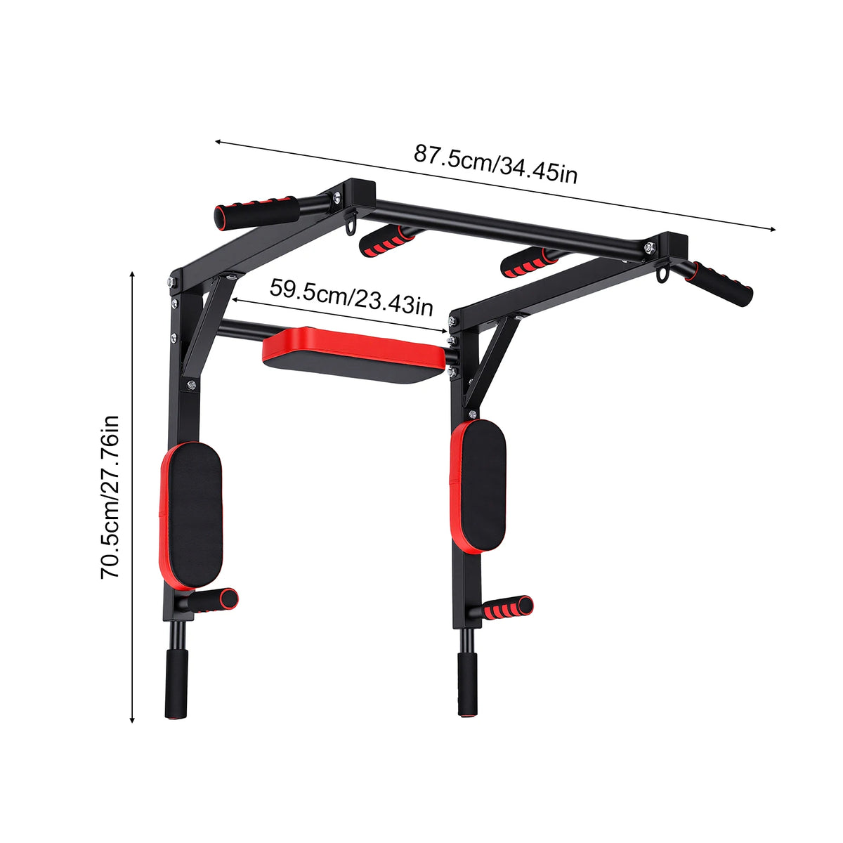 Wall Mounted Pull Up Bar Wall-Mounted Pull-Up Bar Dip Station Multifunctional for Home Gym Indoor Workout Supports to 551LBS