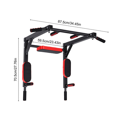 Wall Mounted Pull Up Bar Wall-Mounted Pull-Up Bar Dip Station Multifunctional for Home Gym Indoor Workout Supports to 551LBS