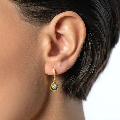 925 Sterling Silver Needle Light Blue Zircon Stud Earrings for Women Fashion Blue Enamel Pendant Earrings Luxury Jewelry Gifts