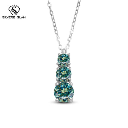 1.8CT D Color Moissanite Gourd Pendant Mama Dainty Necklace Classic 925 Sterling Silver Women's Necklace Fine Jewelry For Party