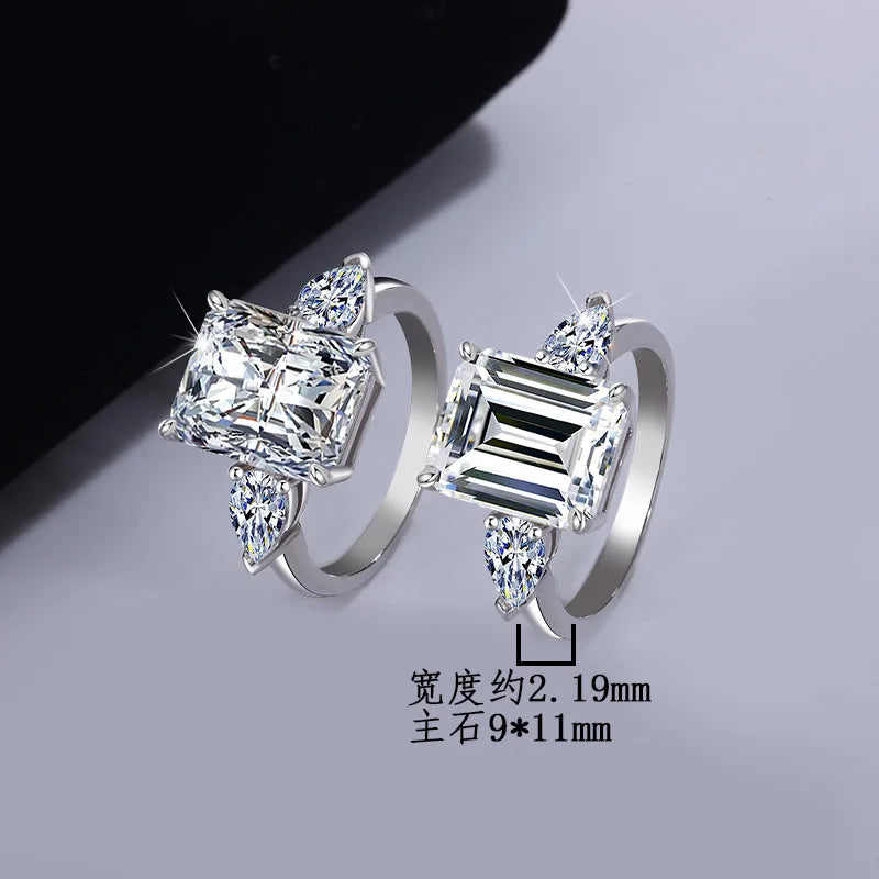 Wholesale Fancy Shape Diamond Ring - Women's PT950 Platinum, 5 Carat Radiant Cut Moissanite, Luxury Sparkly