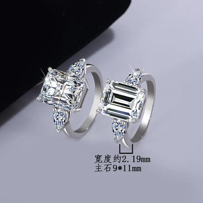 Wholesale Fancy Shape Diamond Ring - Women's PT950 Platinum, 5 Carat Radiant Cut Moissanite, Luxury Sparkly