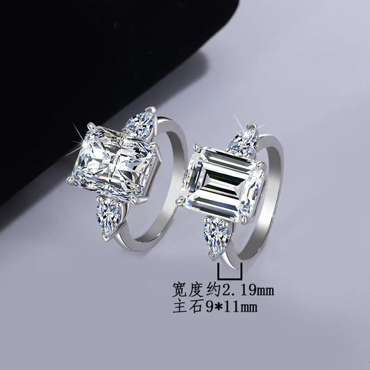 Wholesale Fancy Shape Diamond Ring - Women's PT950 Platinum, 5 Carat Radiant Cut Moissanite, Luxury Sparkly