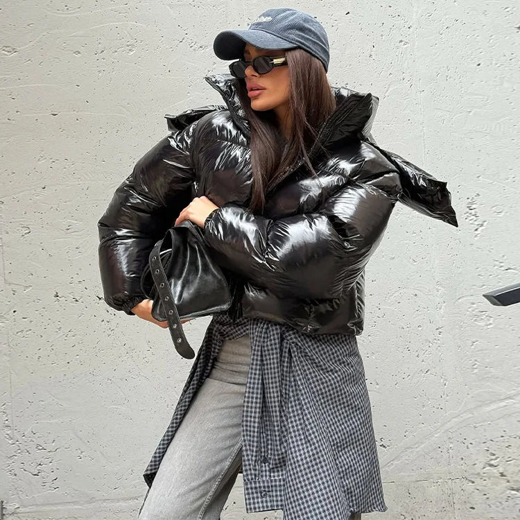 Detachable Sleeve Hooded Quilted Jackets 2026 Winter Ladies Solid 2-in-1 Zippers Waistcoat Cotton Coats Women's Warm Outwear