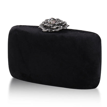 Fuzzy Tote Bag Bridal Party Clutch For Women Luxury Yellow Handbags Wedding Flannel Small Designer Bags Diamond Flower Purses