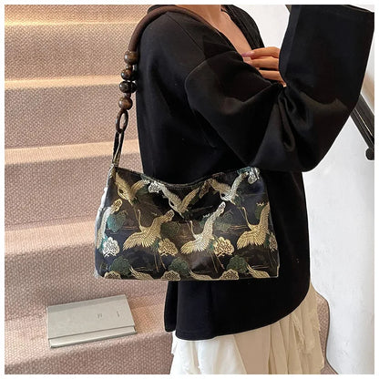 Shoulder Bags Tassel Decoration Embroidered National Style Hasp Sewing Thread 2026 Spring New Hot Sale Women's Handbags
