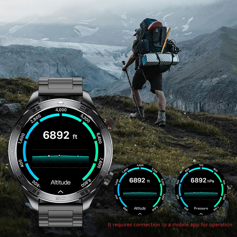 2026 new business men's smart watch 1000 mAh battery with compass altitude pressure IPX8 waterproof call sports health watch