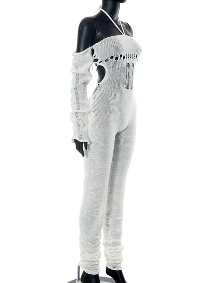 Sisterlinda Fashion Trend Y2K Jumpsuits Women Patchwork Sleeve Bandage Stretch Hipster One Piece Overalls Female Streetwear 2023
