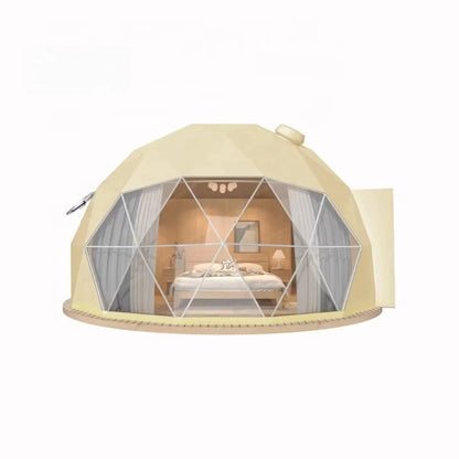 Luxury Geodesic Dome Tent Kit, PVC Canvas Steel Frame Igloo House, Outdoor Glamping Hotel Tent for Resort Garden