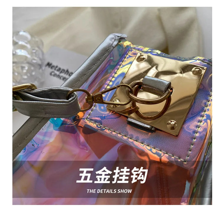 Fashionable Plastic Dazzling Colors Casual Crossbody Bags for Women Ladies Luxury Designer Tote Handbags Travel Shoulder Bag Sac