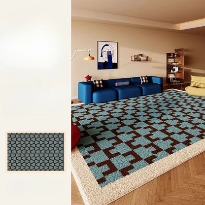 Retro Style Rugs for Bedroom Large Area Living Room Decoration Anti-slip Carpet Thick Plush Floor Mat Fluffy Soft Cloakroom Rug
