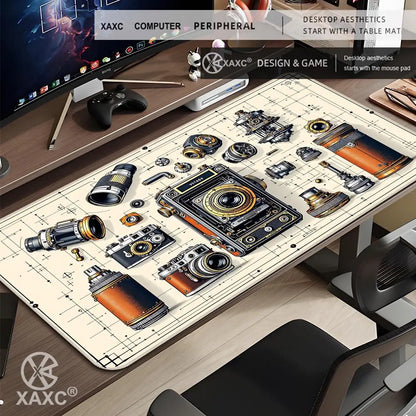 Camera Disassembly diagram Mouse Pad Large Computer Office Game Table Mats Rubber Anti-slip Gaming Keyboard Long Desk Pads XAXC