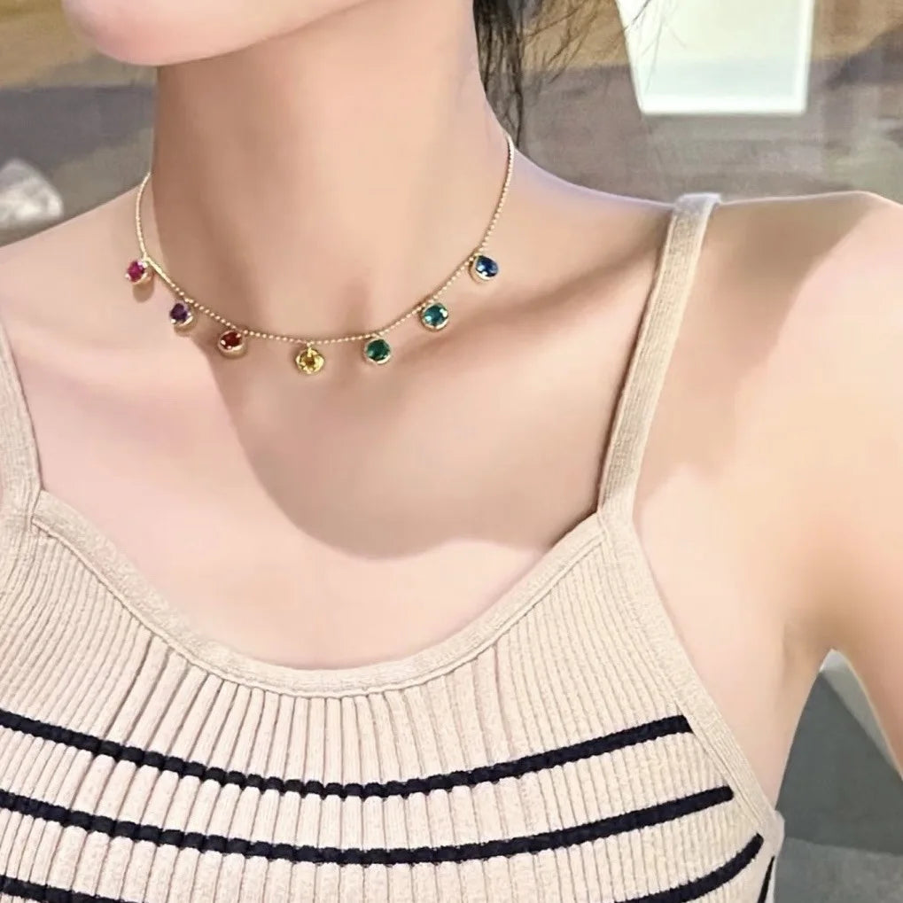 WUIHA Vintage 100% 925 Sterling Silver Lab Sapphire High Carbon Diamonds Gemstone Party Pendant Necklace Choker Fine Jewelry