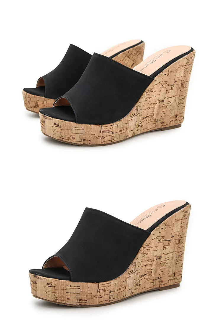 11CM Super High Heels Platform Sandals Women Wedges Open Toe Shoes Ladies Summer Slip On Slippers Beach Slides Femmes Sandalias