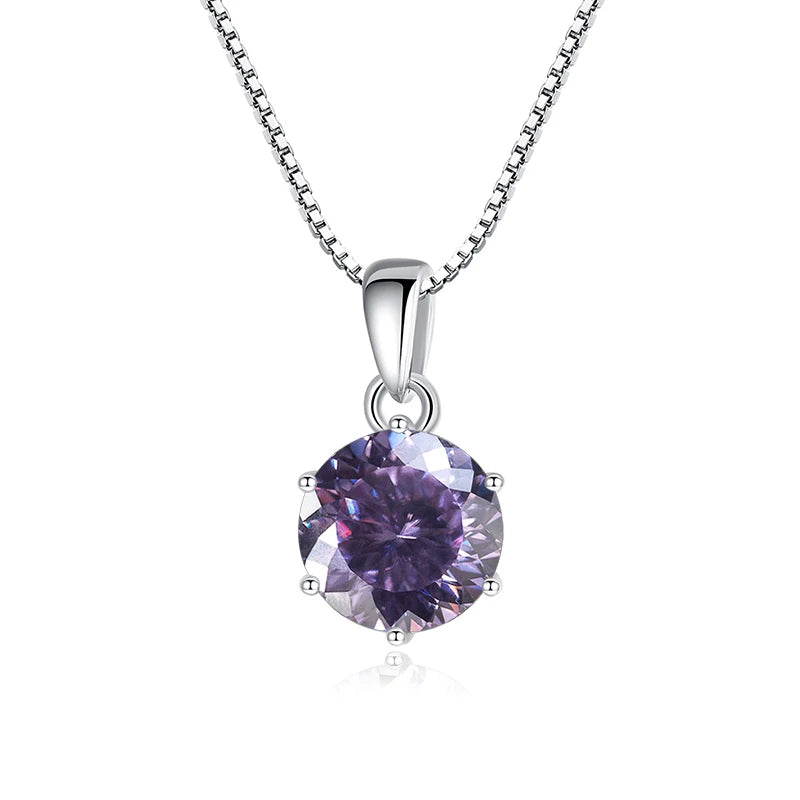 Butterflykiss 1CT 100 Faced Cut Moissanite Solitaire Drop Necklaces Gold Plated Pendant Real S925 Silver Chain Jewelry For Women