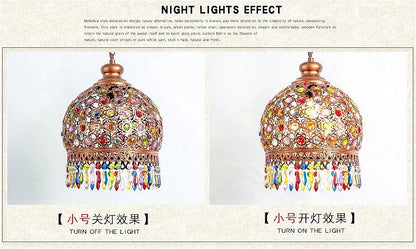design lamp pendant lighting crystal Bohemia Retro droplight Iron handmade pendant lights for restaurants hanging lights bedroom