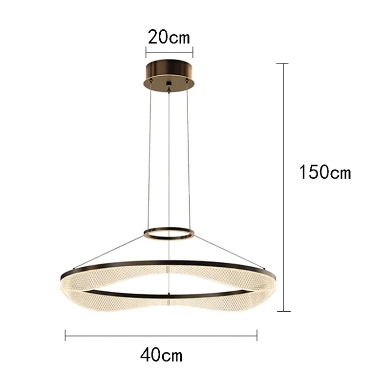 Modern ring stairs led lights pendant light lamps for living room led Chandeliers for dining room hanging light indoor lighting