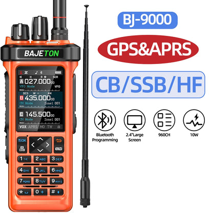 BAJETON BJ-9000 Walkie Talkie Bluetooth Programming GPS APRS 10W CB/SSB/HF Wireless Copy Frequency For RT-950PRO RT-950 Radio