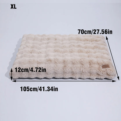 M-4XL Ultra-soft Plush Dog Bed Pet Cat Calming Sleeping Bed Thicker Foam Base Crate Bed Multiple Sizes Option for Dogs