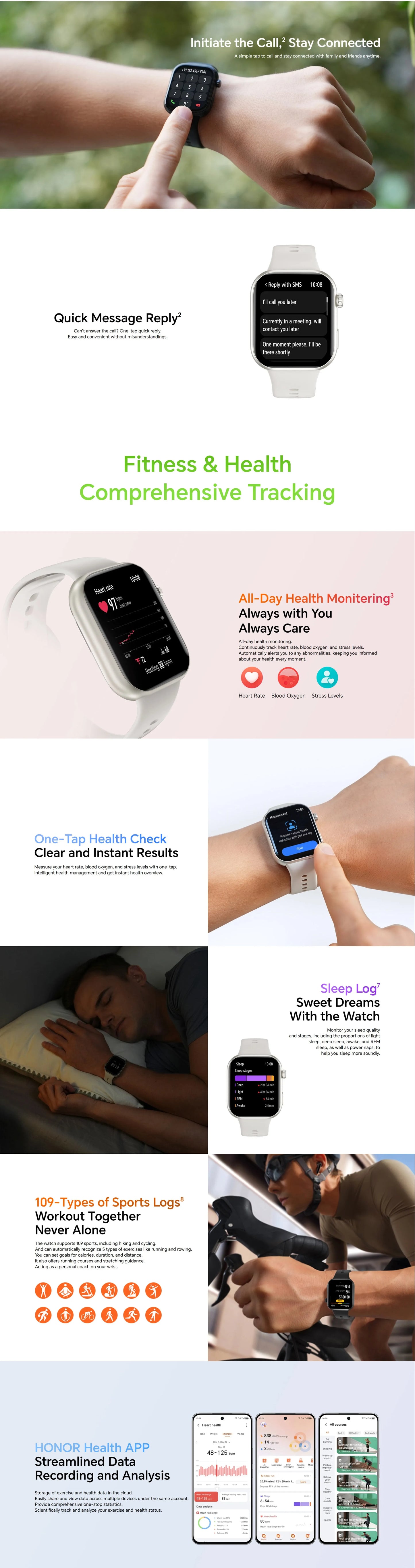HONOR CHOICE Watch 2i Global Version 14-Day Long Battery life 1.85" AMOLED Screen Smart Watch Bluetooth Call on Watch