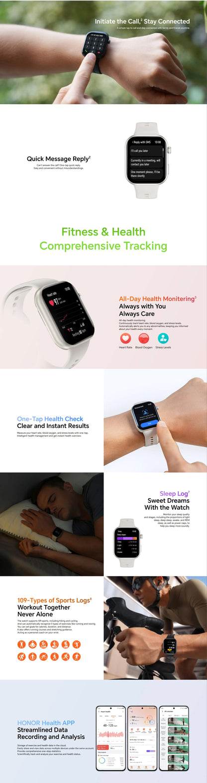 HONOR CHOICE Watch 2i Global Version 14-Day Long Battery life 1.85" AMOLED Screen Smart Watch Bluetooth Call on Watch