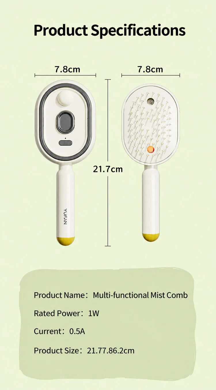 Electric Spray Hair Brush Leave-In Essential Oil Hair Care Red Light Comb Scalp Massage Reduce Frizz Smoothing Air Cushion Comb