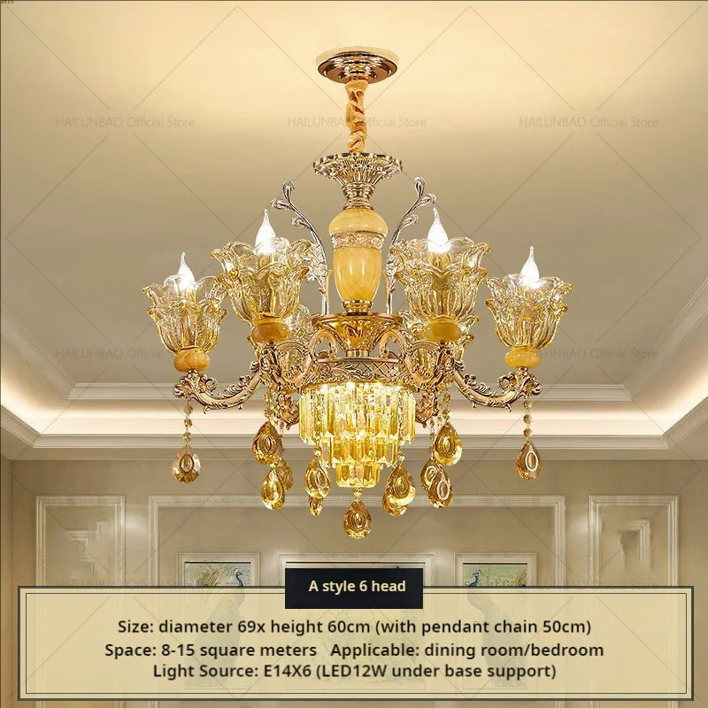 Postmodern Chandelier Living Room Lights European Dining Room Bedroom Home Master Luxury Atmospheric Lamps Villa Crystal Lamps