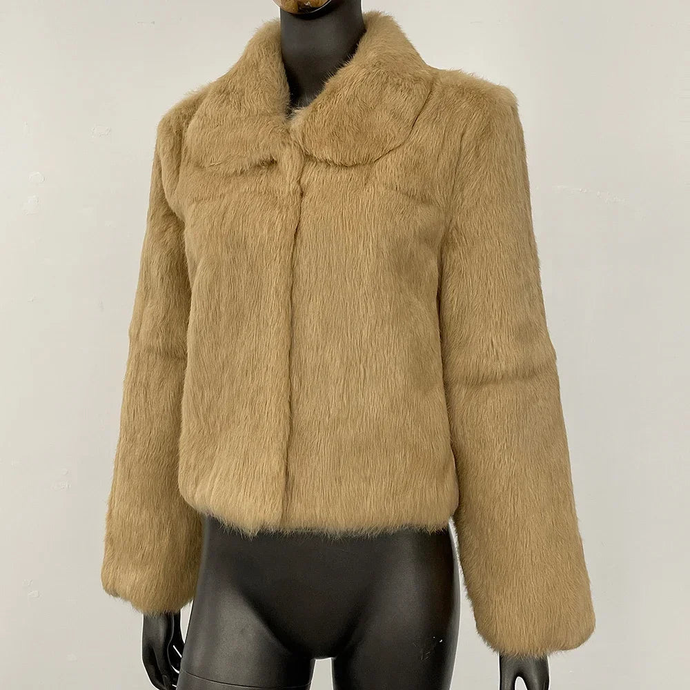 Natural Rabbit Fur Coat Women New Autumn Winter Female Real Fur 2025 Real Leather and Fur Women's Clothing Outerwear Lady Jacket