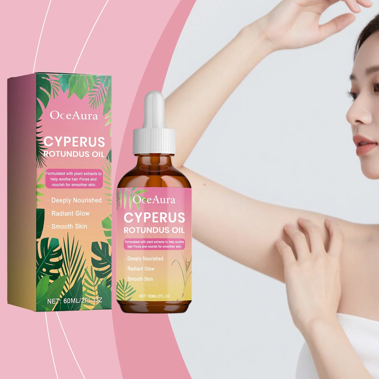 OceAura Inhibit Hair Growth Oil Cyperus Rotundus Extract Prevent Hair Growth Products Moisturizing Skin Aftershave Care Body Oil