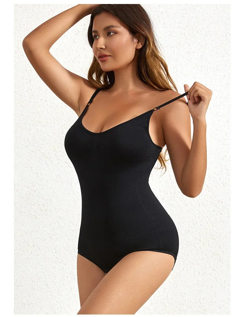 1 Piece Solid Seamless Brief Shaping Shapewear Bodysuit, Tummy Control Butt Lifting Slimmer Body Shaper, Women's Underwear