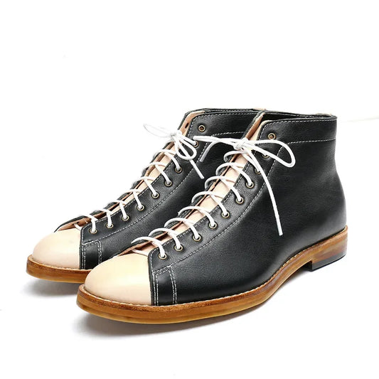 High-tooling Boots Men's Goodyear-Welted Vintage Boots Men's Retro Shoes Chelsea Fashion Trend Dress Black Desert Boots Men
