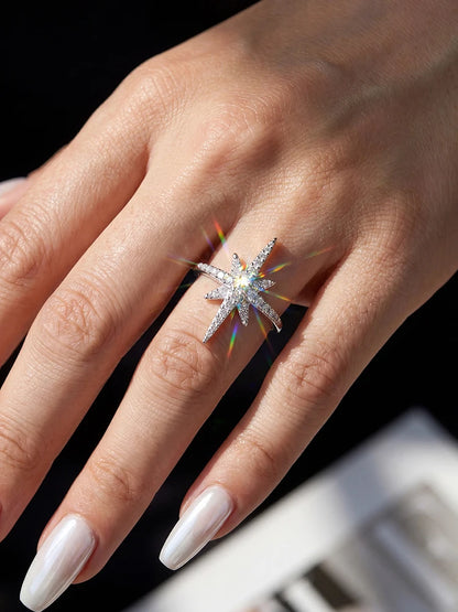 Brilliant Fashionable Real Moissanite Diamond with Certificate Rings for Women Daily Party Wear 925 Sterling Silver Fine Jewelry