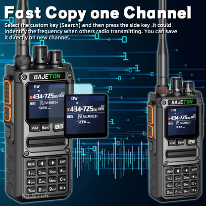 2PCS BAJETON BJ-7800 Walkie Talkie NOAA Long Range SW MW LW AM SSB CB Receive Wireless Bluetooth Phone Programming Two Way Radio
