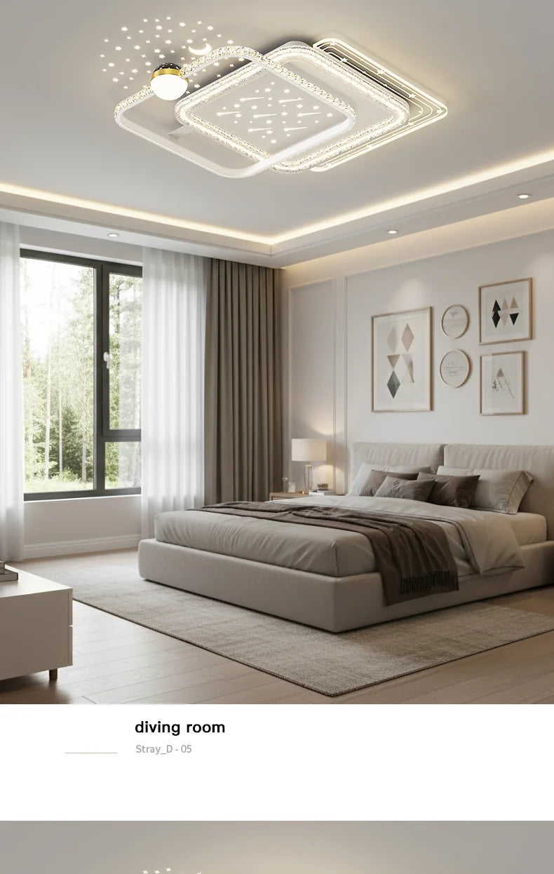 New Model Living Room Starlight Ceiling Lamp - Round Design Luxurious And High-End Modern And Minimalist Style Whirlwind Effect
