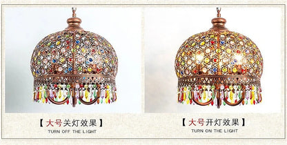 design lamp pendant lighting crystal Bohemia Retro droplight Iron handmade pendant lights for restaurants hanging lights bedroom