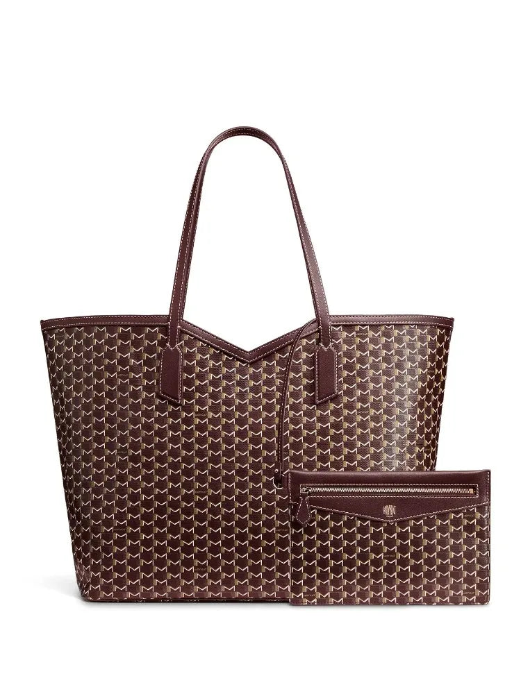 Luxury Brand Tote Bag Woman Classic Monogram Print Coated Canvas Handbag Large Capacity Shoulder Bag With Removable Zipped Pouch