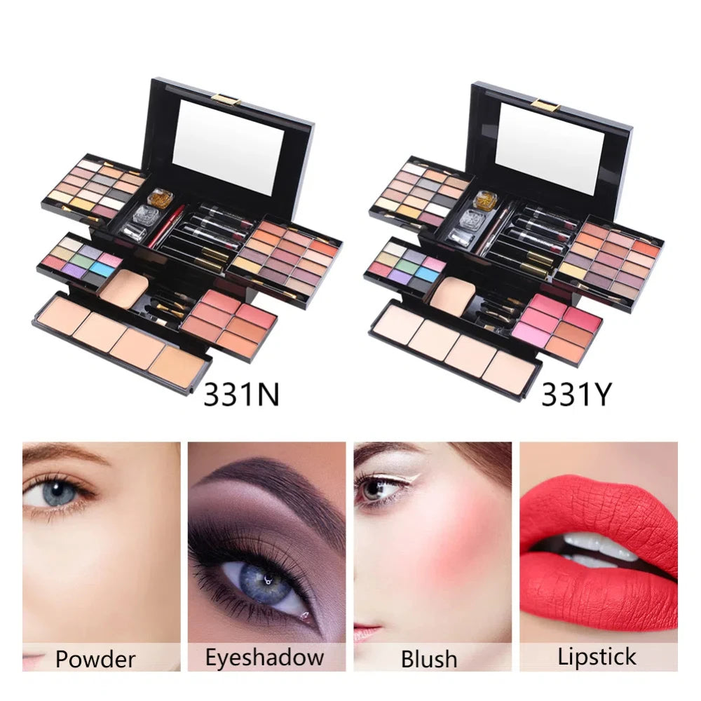 Professional Makeup Set Box Matte Glitter Eyeshadow Foundation Powder Kit Blush Women Multi-functional Palette Cosmetic Case