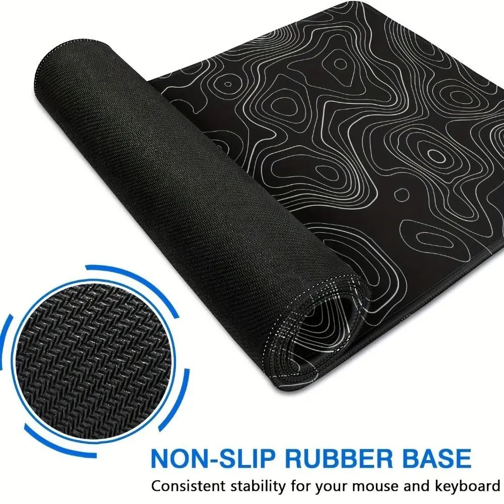 Professional Gaming Topographic Shape Gaming Mouse Pad Anti-Slip Wear-Resistant Keyboard Pad Office Keyboard Desk Mat Office Use