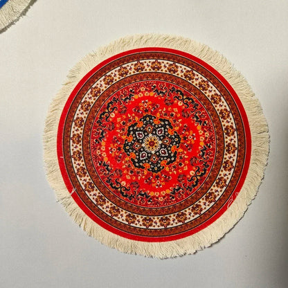 Woven flower Persian carpet small coaster wholesale merchants cheap mouse pad desk mat retro style rubber non-slip computer mats