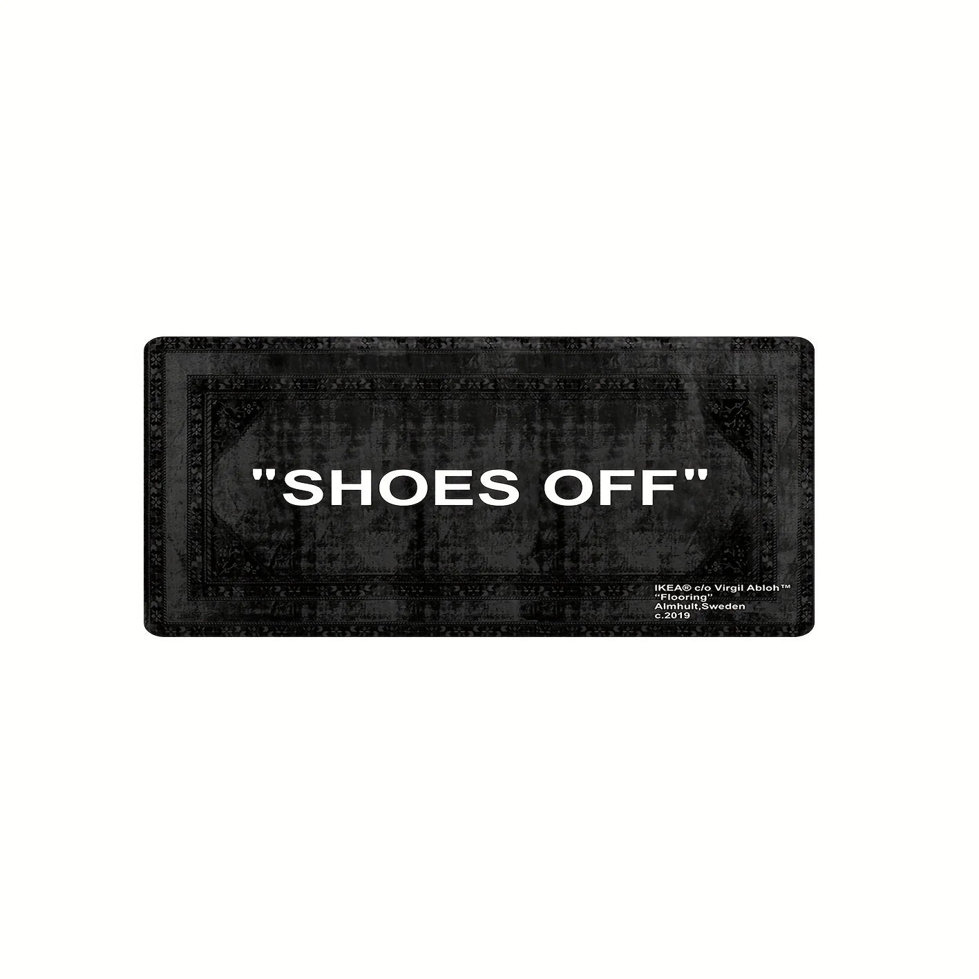 VIKAMA Minimalist Carpet “SHOES OFF” Black Stain-Resistant Rug Doormat Welcome Mat Rug For Bedroom Carpet For Live Room Home Dec
