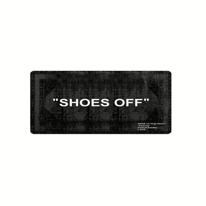 VIKAMA Minimalist Carpet “SHOES OFF” Black Stain-Resistant Rug Doormat Welcome Mat Rug For Bedroom Carpet For Live Room Home Dec
